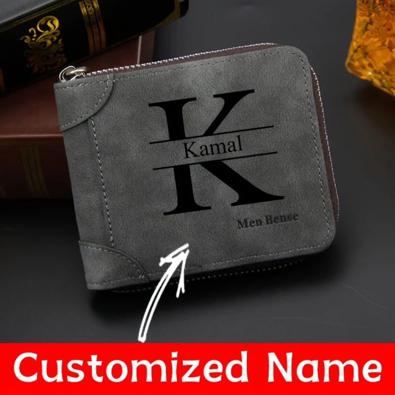 Personalized Name Box - Dompet Pria Nama Kustom Dompet Koin