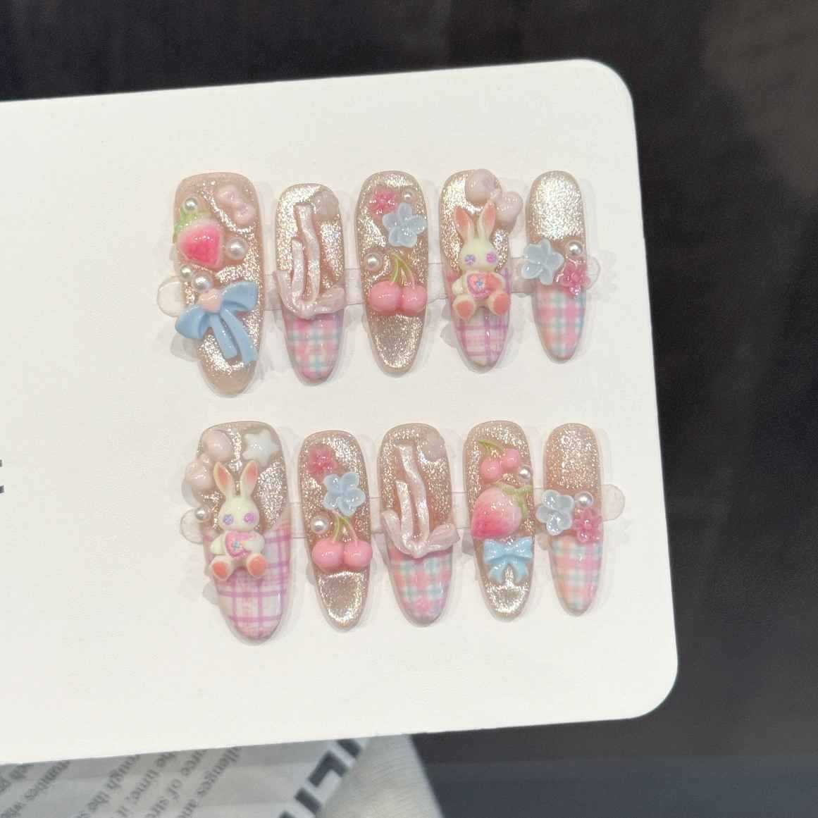 10PCS Kuku Palsu Oval Buatan T - Pressed Flower Art ulasan dan harga