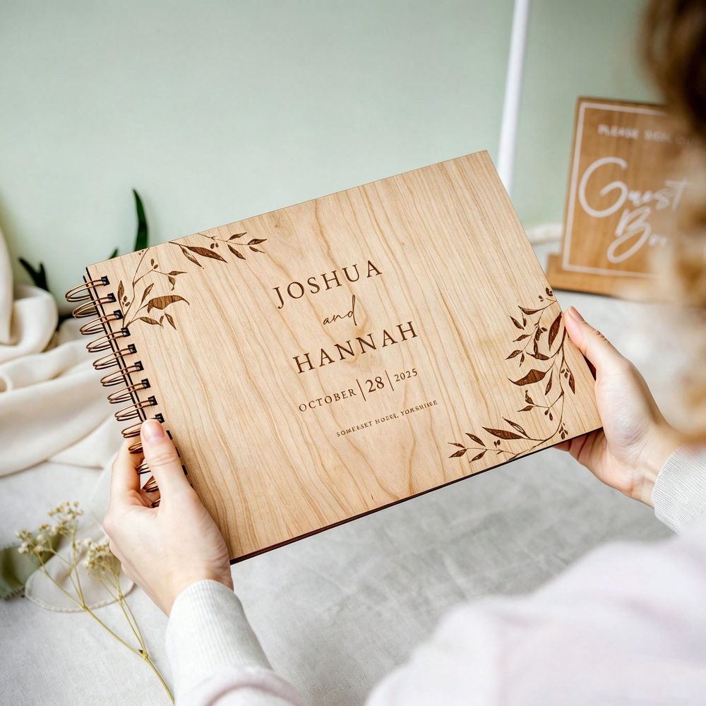 Buku Tamu Pernikahan Kayu A4 A - Custom Photo Book ulasan dan harga