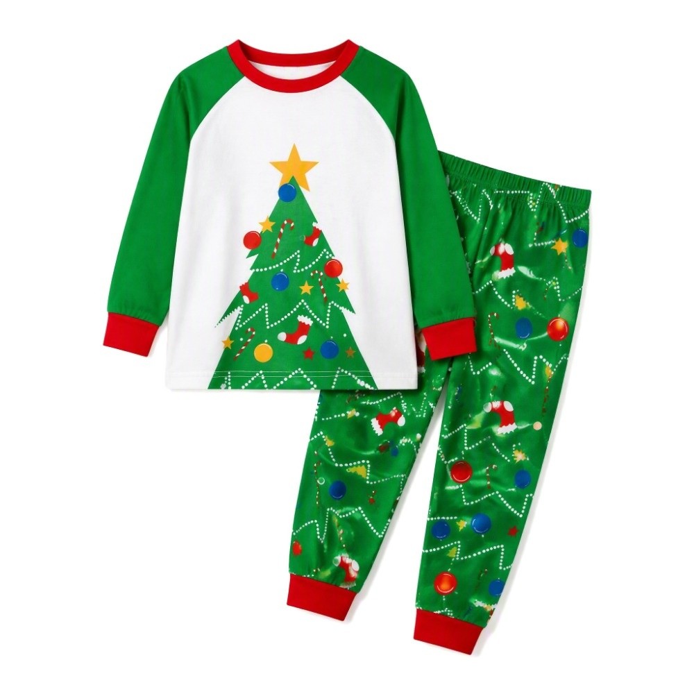 Set Piyama Natal Lengan Panjan - Family Tree Print ulasan dan harga