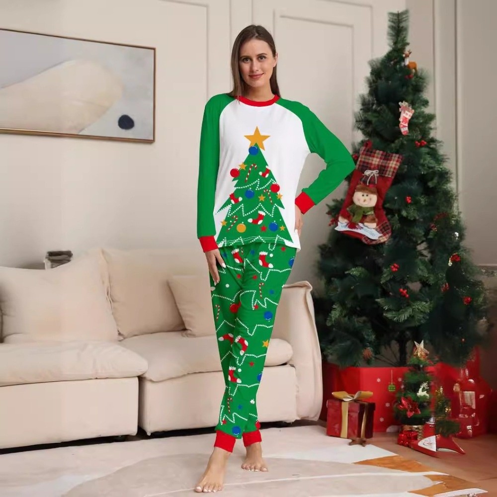 Set Piyama Natal Lengan Panjan - Family Tree Print ulasan dan harga